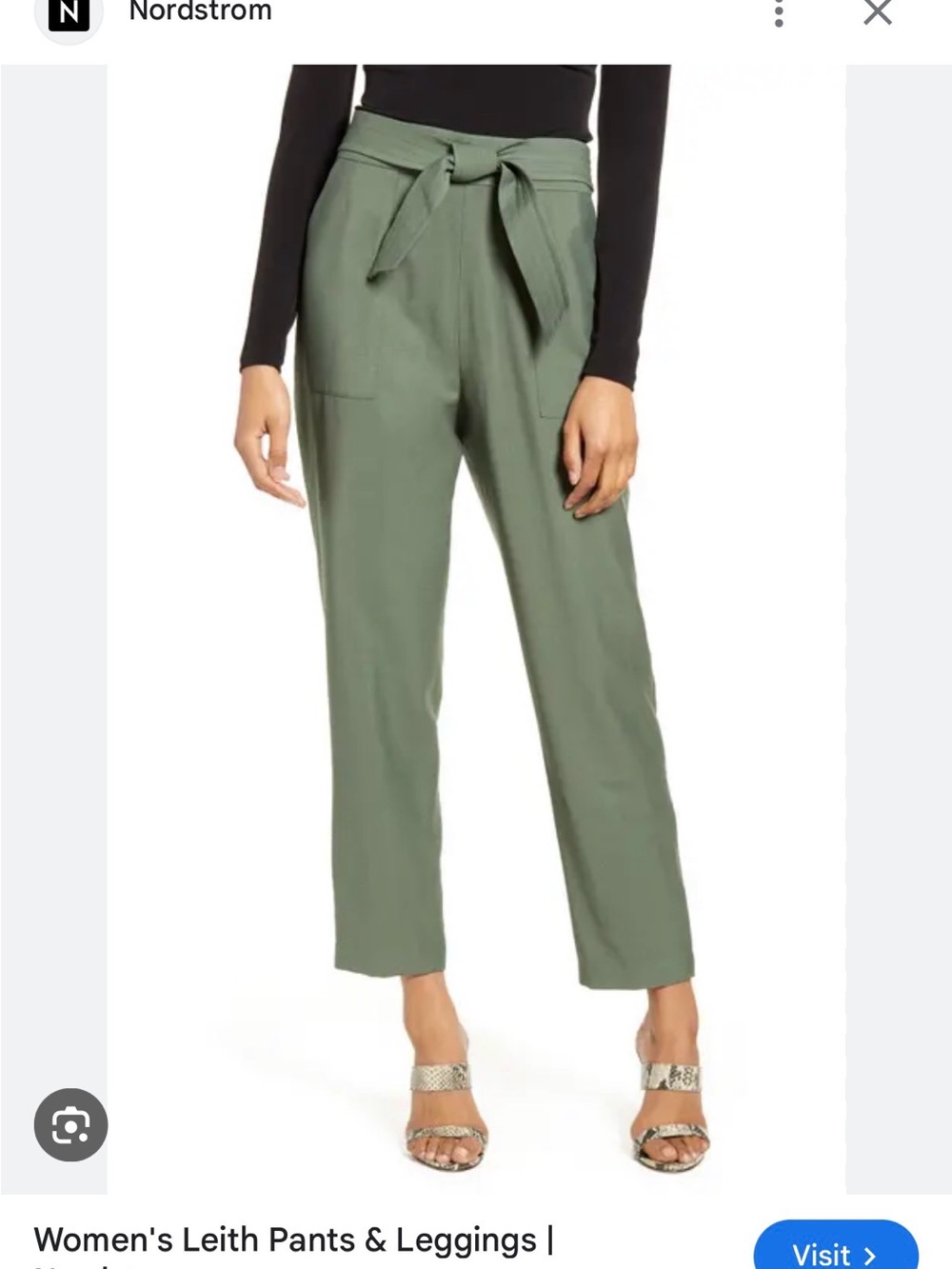 Leith Teal Crepe Pants with tie